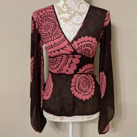 Trina Turk Silk Spandex Top Sz S - Picture 1 of 4